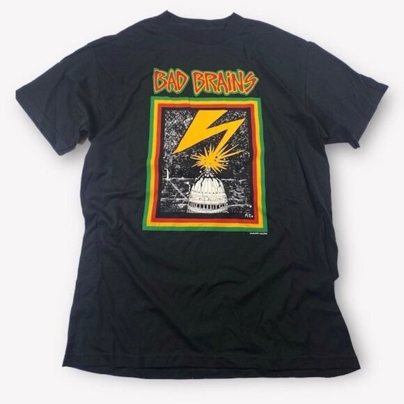 Alstyle Apparel & Activewear Tops - Bad Brains Capitol Strike Tee Shirt Black, Size XX-Large